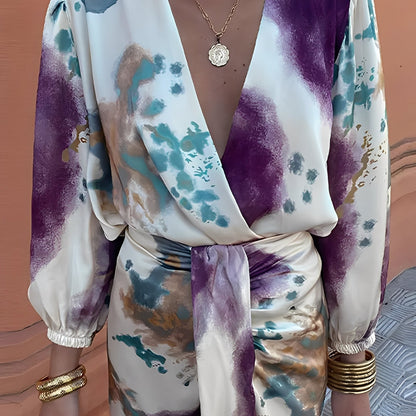 Éva - Elegancka sukienka z dekoltem V dla kobiet