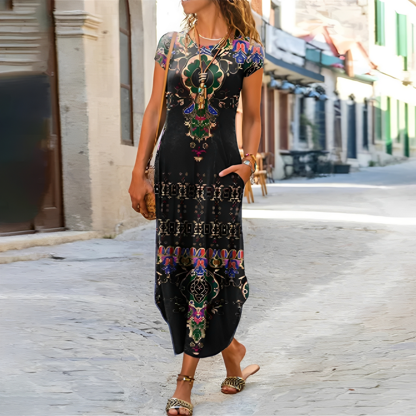 Hollie - Lüzna sukienka z kwiatowym wzorem dla kobiet