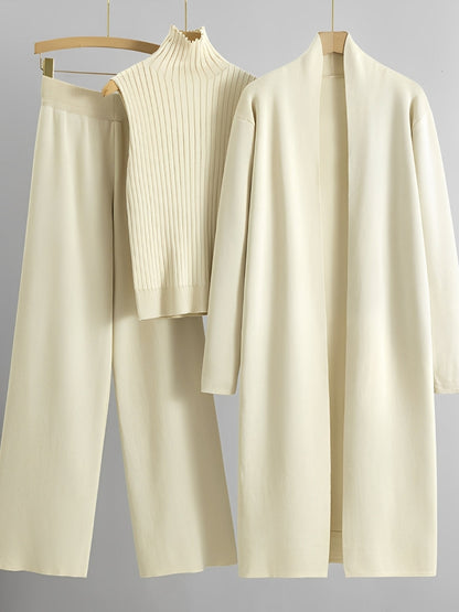 Angie - Modny 3-częściowy zestaw dzianinowy dla kobiet