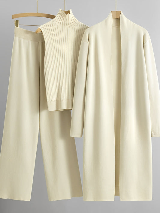 Angie - Modny 3-częściowy zestaw dzianinowy dla kobiet