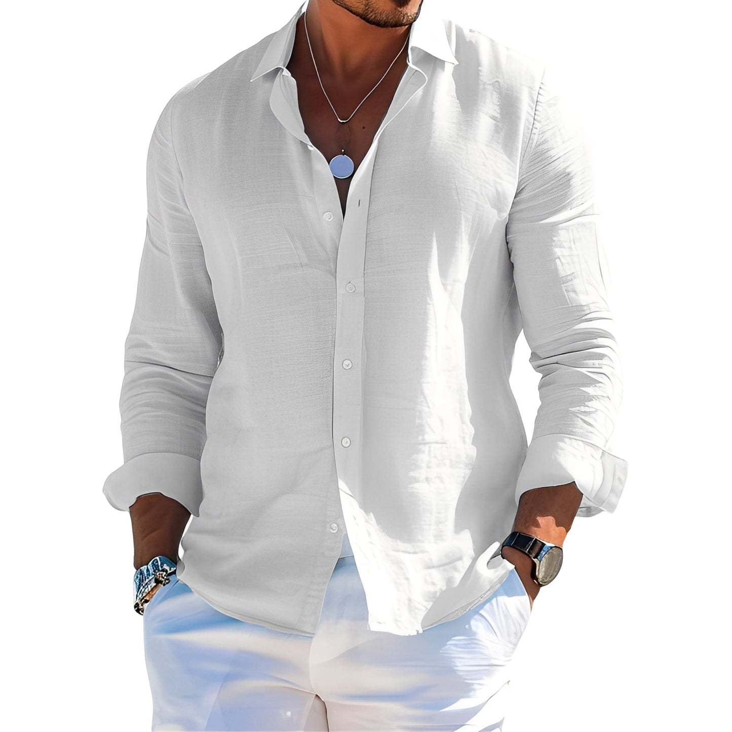 Félicien - Klasyczne polówki z długimi rękawami dla mężczyzn