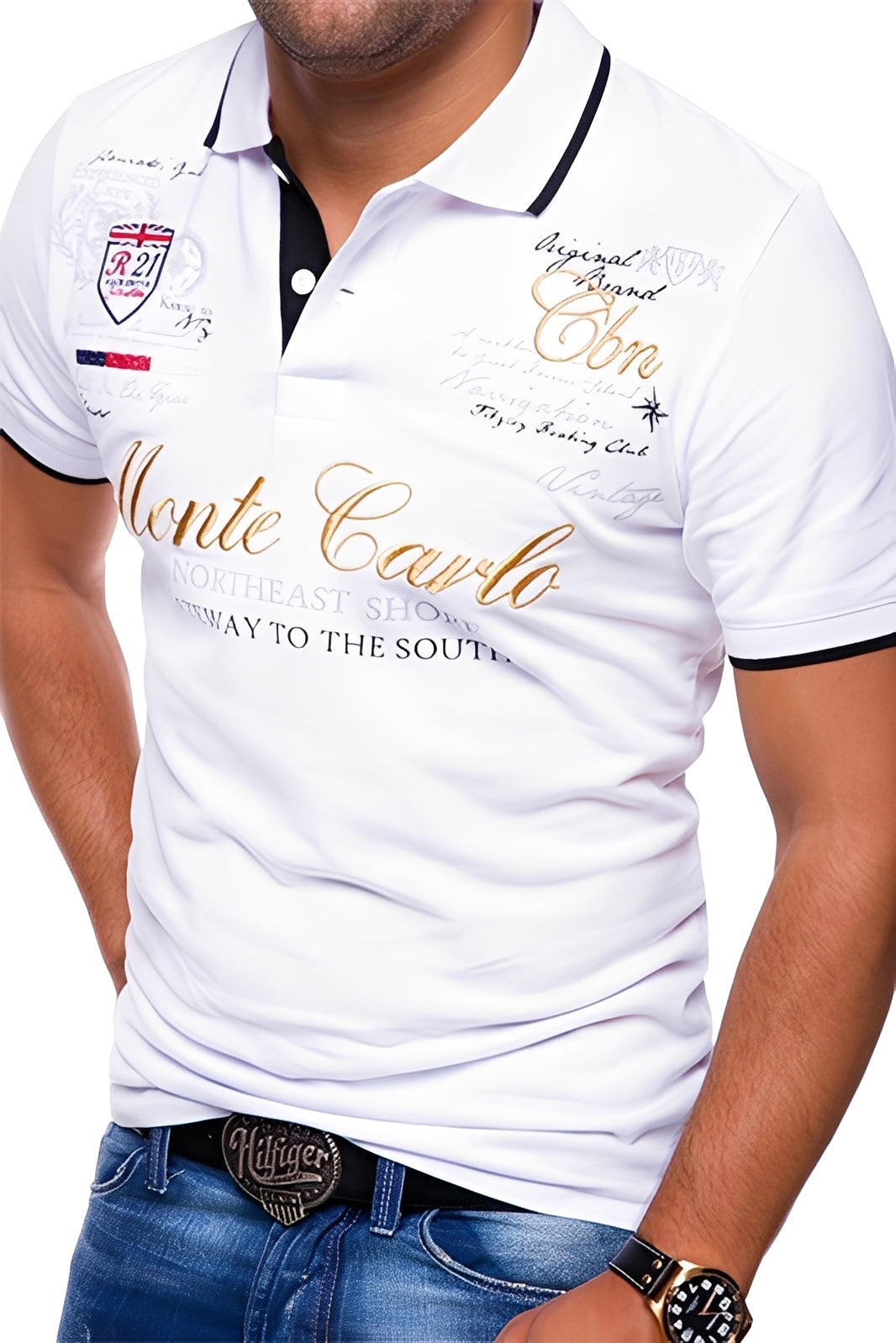 Brent - Casual Polo Shirt with Design for Men