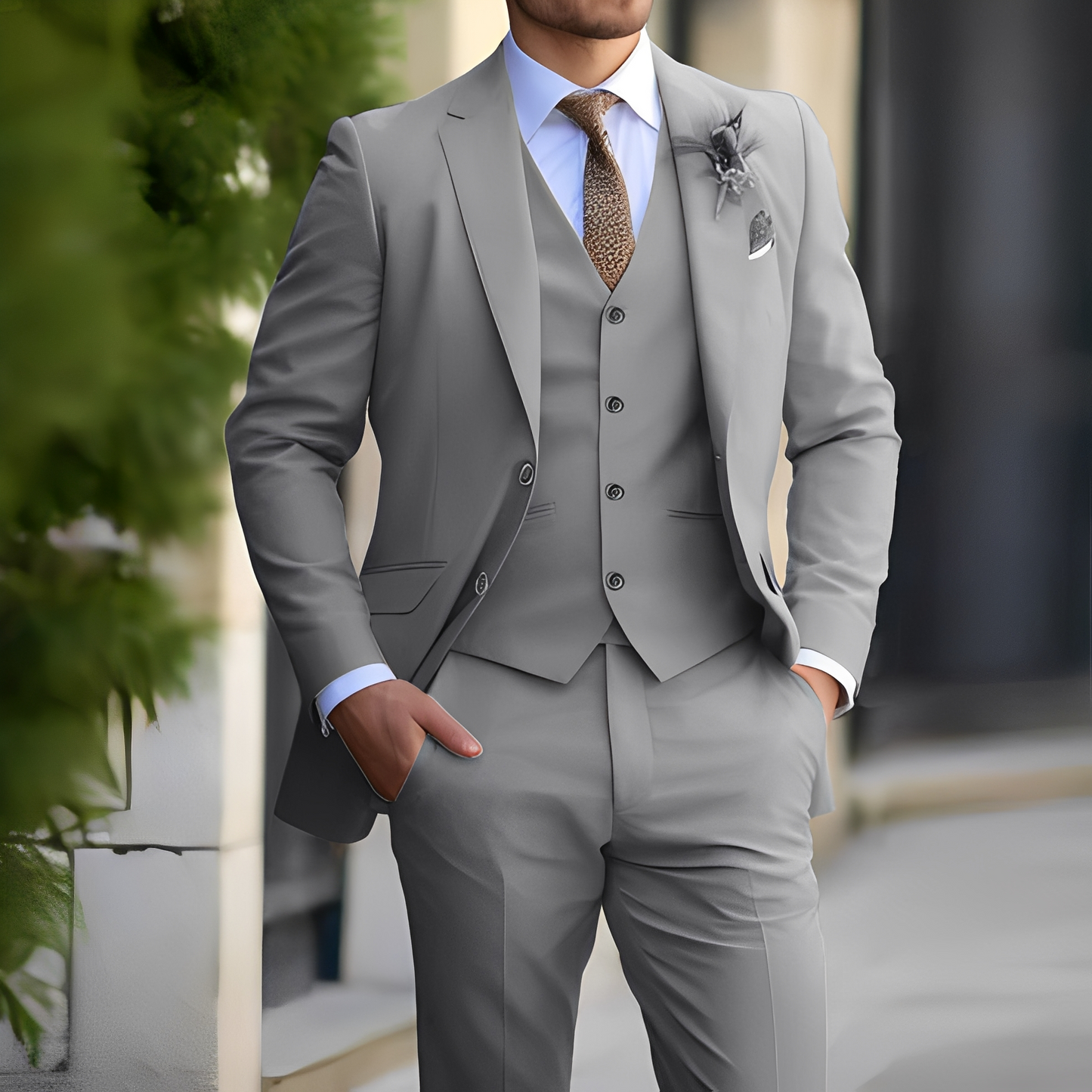 Edvin - Męski garnitur formalny dwuczęściowy