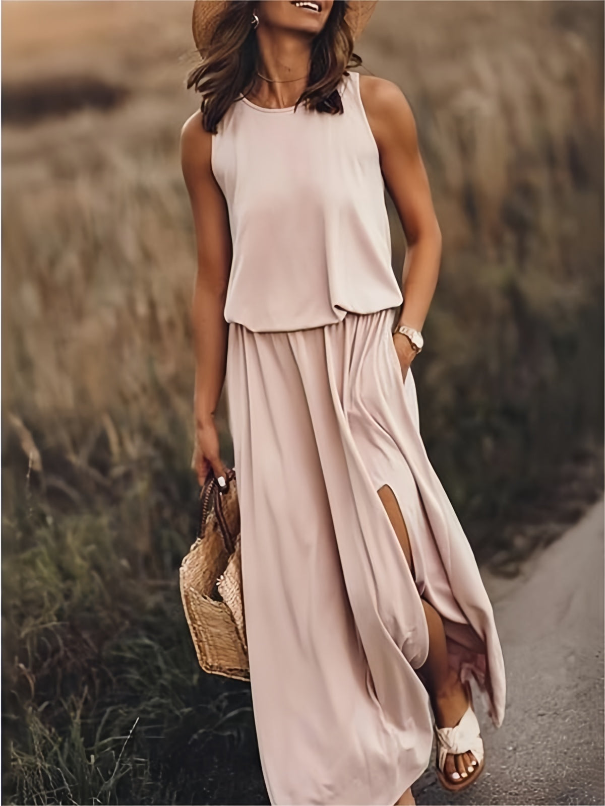 Edna - Boho-maxi sukienka z modalu w eleganckim stylu