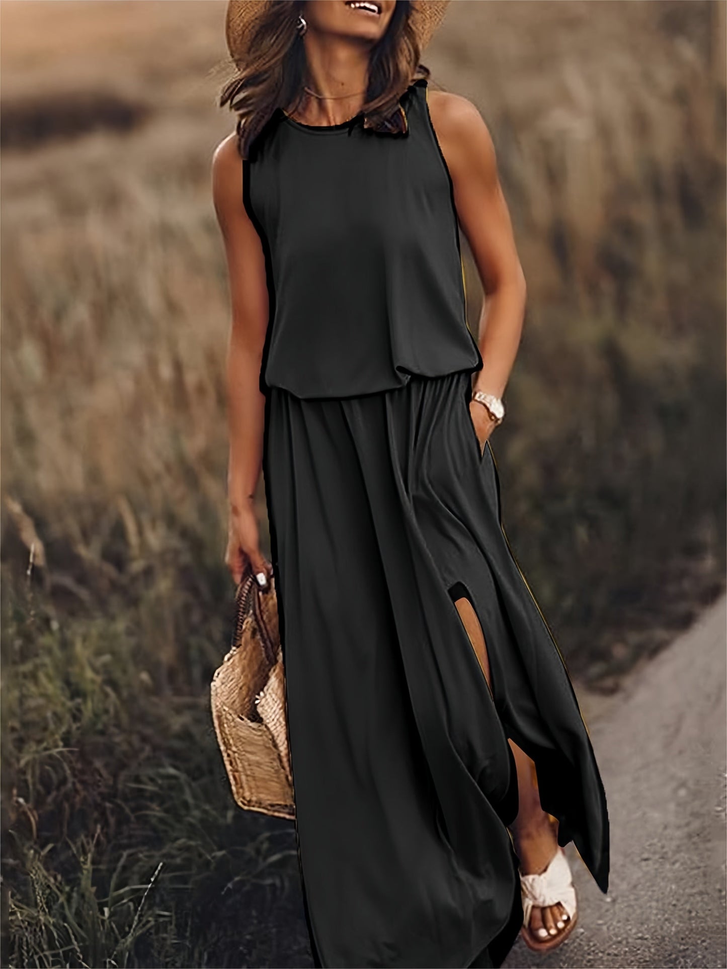 Edna - Boho-maxi sukienka z modalu w eleganckim stylu