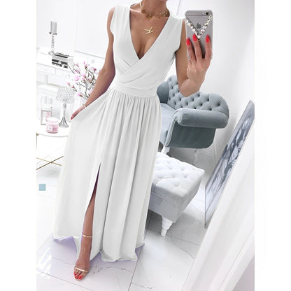 Damska sukienka lniana bez rękawów