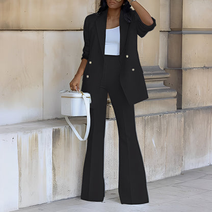 Mélanie - Długi elegancki formalny blezer damski zestaw