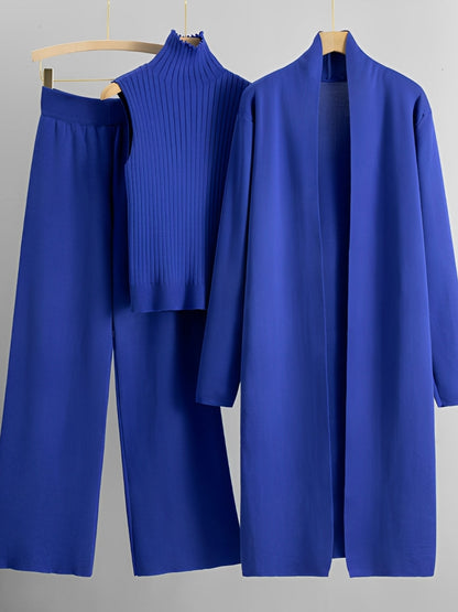 Angie - Modny 3-częściowy zestaw dzianinowy dla kobiet