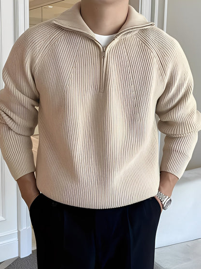 Lucas - Stylowy sweter z zamkiem do połowy dla mężczyzn