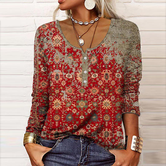 Hilde - Elegancki sweter z wzorem azteckim