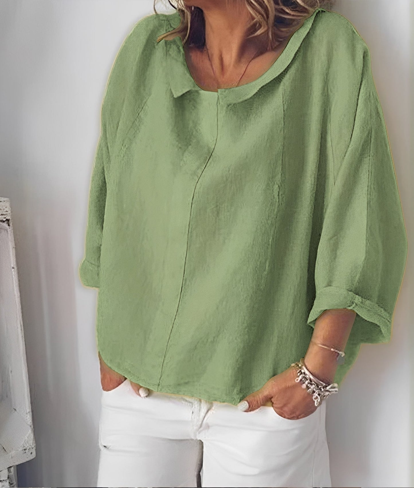 Lillian - Wygodna bluzka z kołnierzem rewersowym dla kobiet