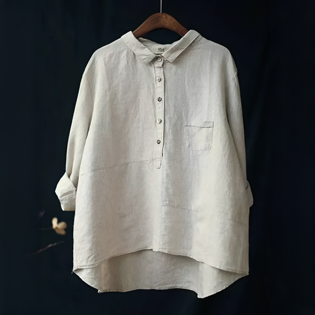 Annalie - Damska koszula na co dzień z długim rękawem