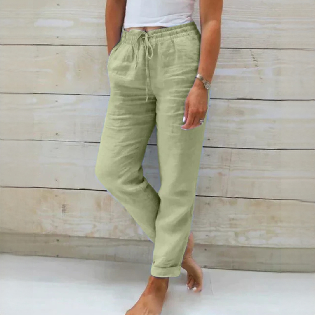 Dyan - Kobiece spodnie z wiązaniem w stylowym wydaniu