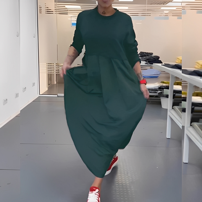 Gisèle - Codzienna sukienka z okrągłym dekoltem dla pań