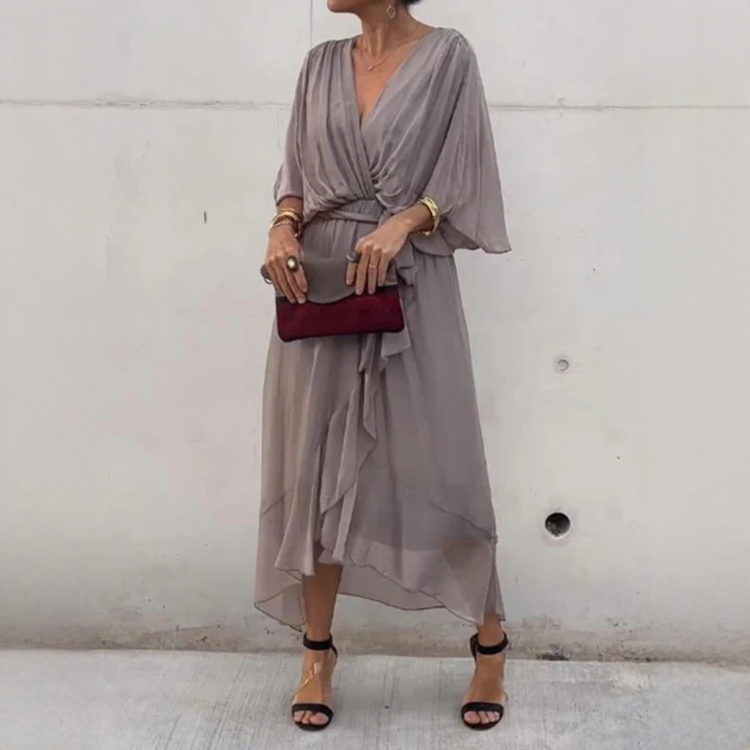 Demara - Elegancka sukienka z dekoltem V dla kobiet