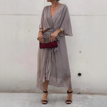 Demara - Elegancka sukienka z dekoltem V dla kobiet