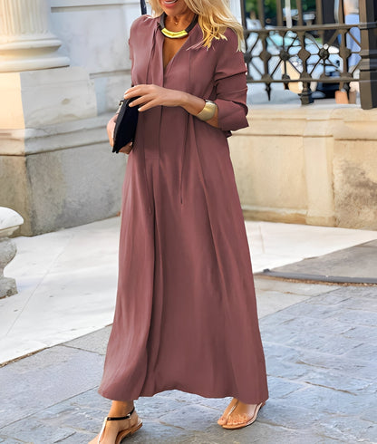 Nicole - Luźna, luźno dopasowana sukienka maxi dla kobiet