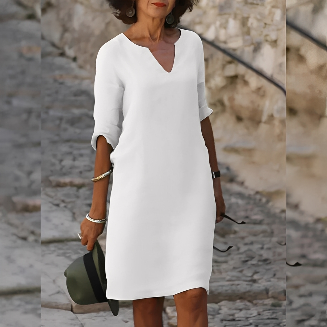 Guilaine - Stylowa sukienka z dekoltem V dla kobiet
