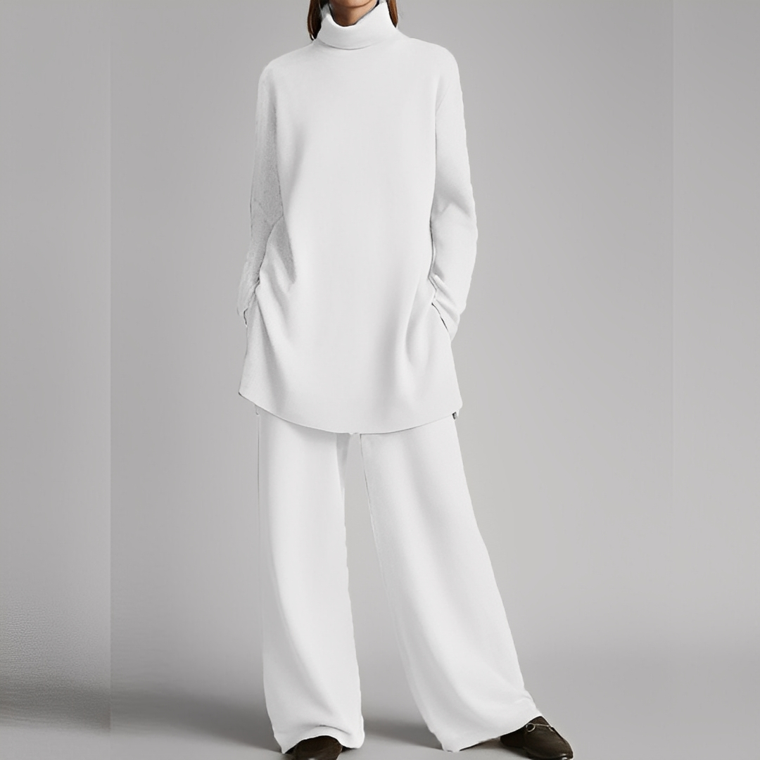 Mireille - Zimowy zestaw swetra i spodni dla kobiet, na luzie