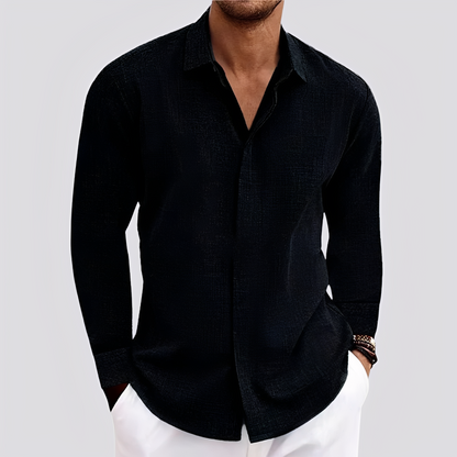 Felix - Swobodne koszula z długim rękawem z lnu dla mężczyzn