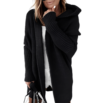 Maryellen - Damski sweter z dzianiny z kapturem