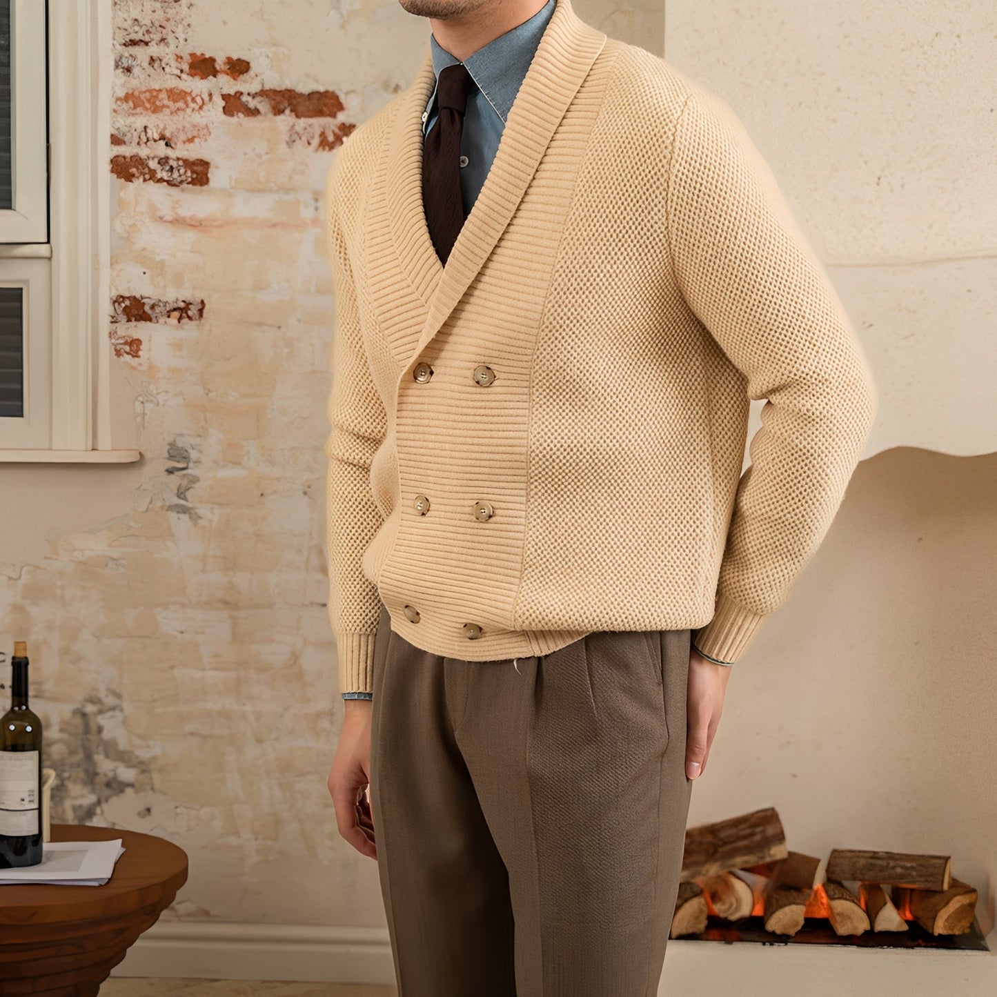 Arthur - Elegancki kardigan z dekoltem V dla mężczyzn