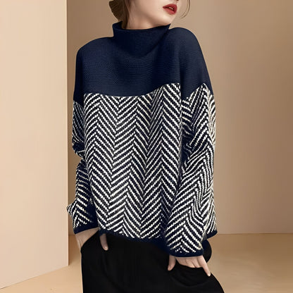 Antonia - Modny patchworkowy sweter dla kobiet