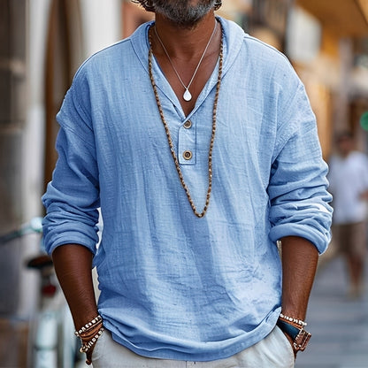 Alvin - Swobodna koszula z długim rękawem dla mężczyzn