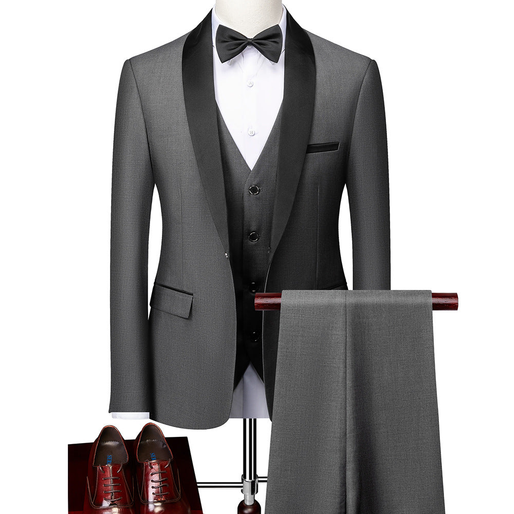 George - Elegancki męski garnitur Slim-Fit w 3 elementach