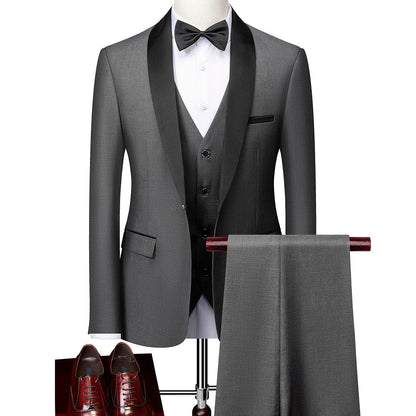 George - Elegancki męski garnitur Slim-Fit w 3 elementach