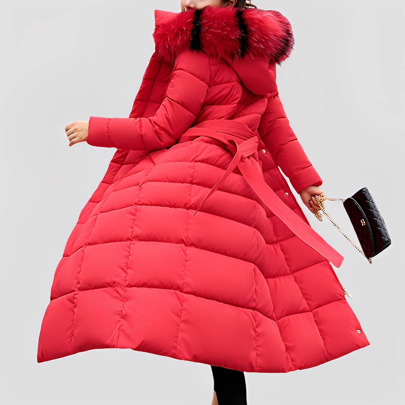 Mollie - Moda, długi płaszcz damski z pikowaniem