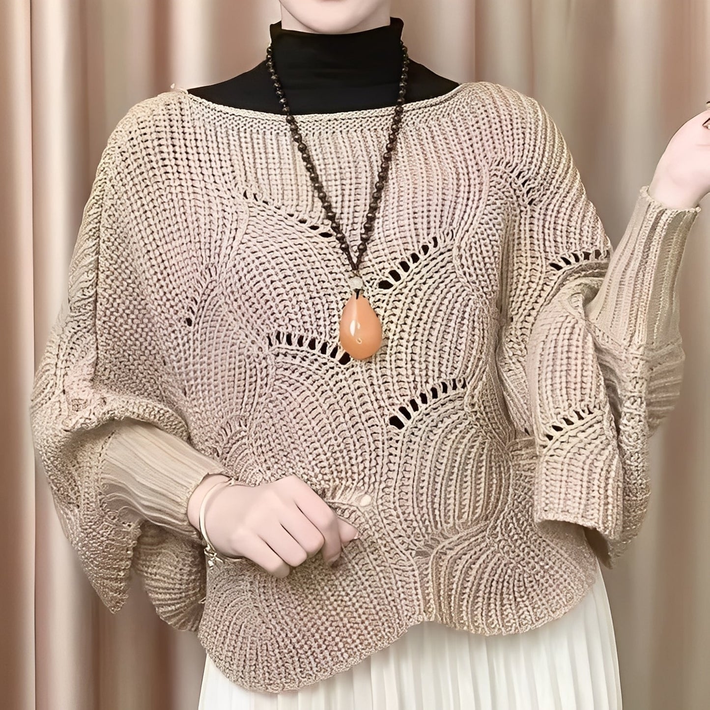 Celestine - Damski termosweter z szerokimi rękawami