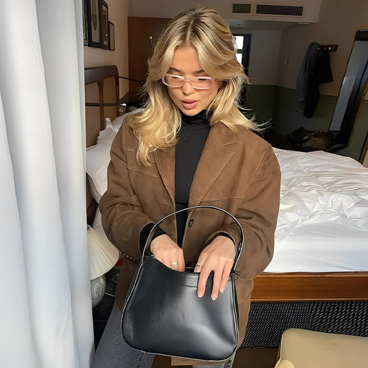 Laura - Klasyczna kurtka skórzana z tradycyjnym kołnierzem dla kobiet