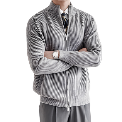 Mark - Klasyczny, ciepły sweter z prążkowanym wzorem dla mężczyzn