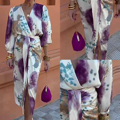 Jazmyn - Elegancka sukienka z dekoltem V