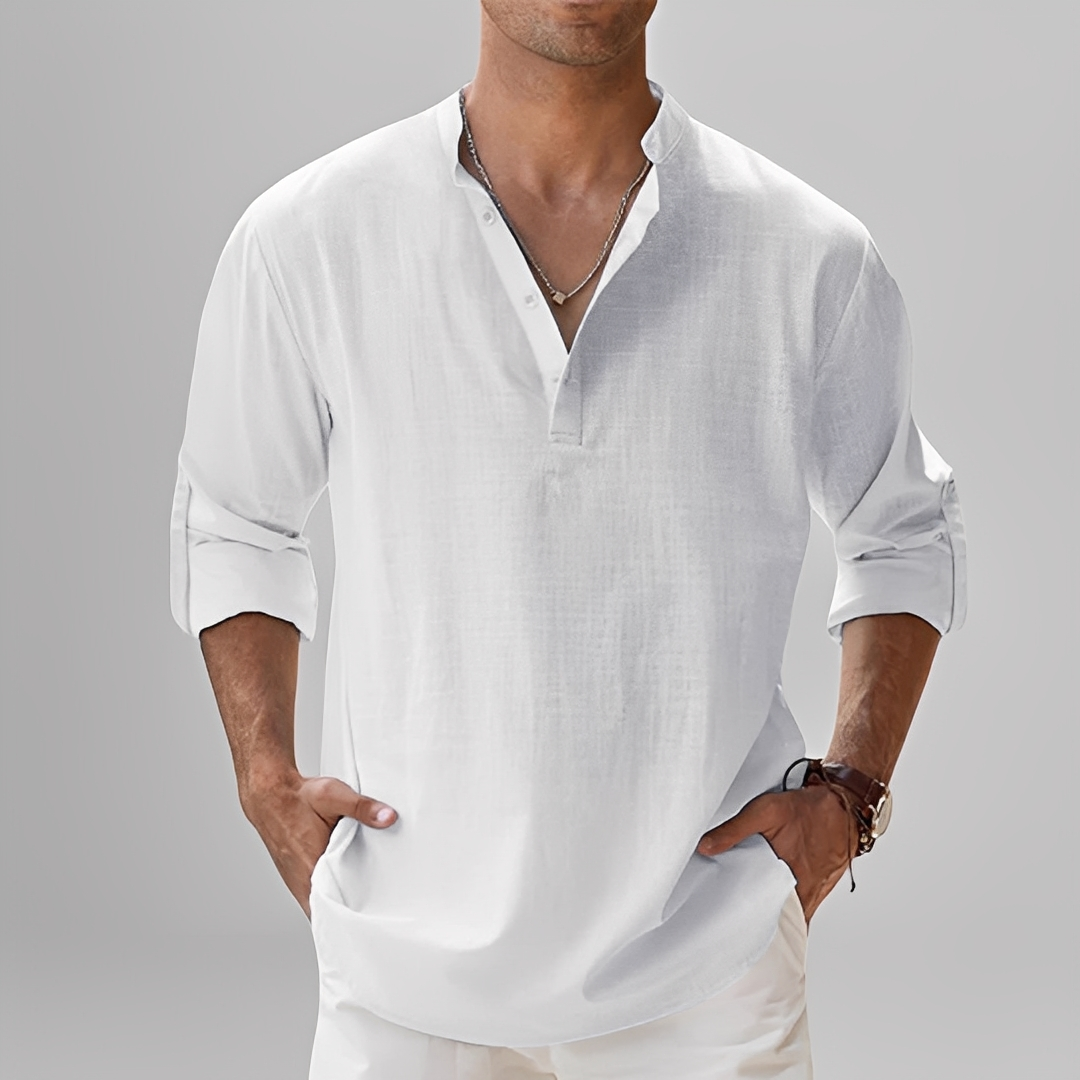 Ezriel - Wygodna koszula męska z półkieszeniami