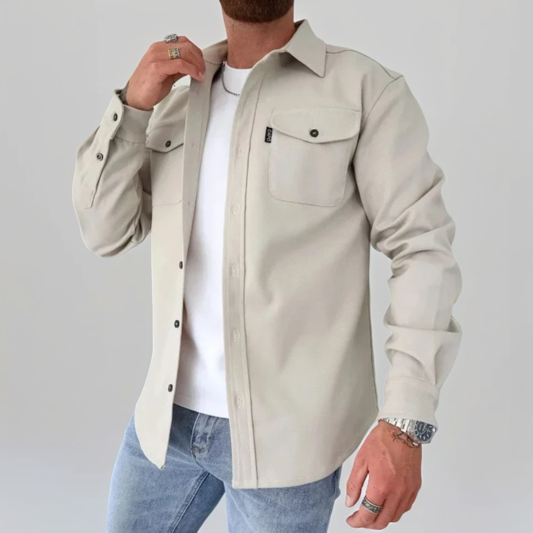 Eufed - Męska koszula casual z długim rękawem