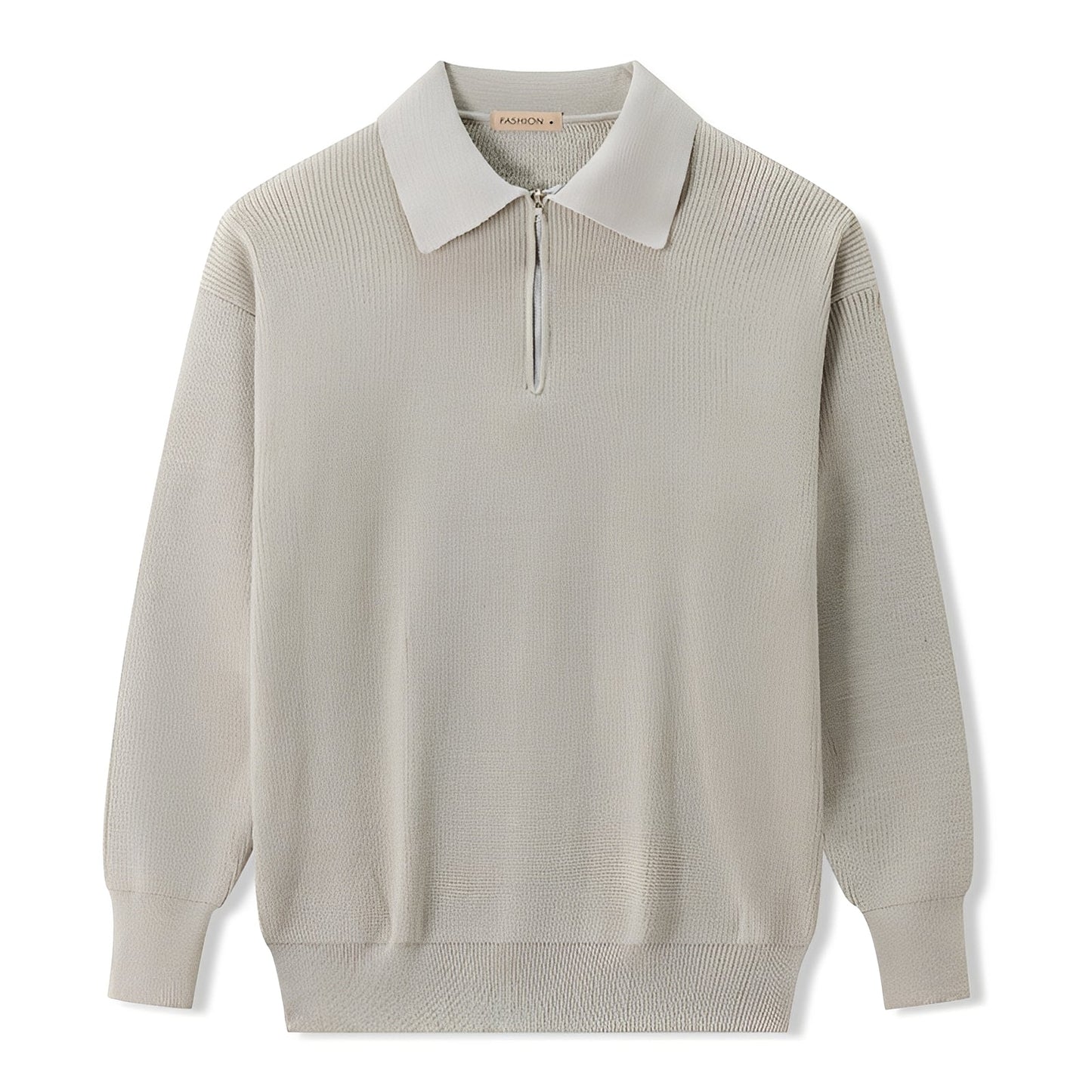 Justin - Nowoczesny męski sweter z krótkim zamkiem