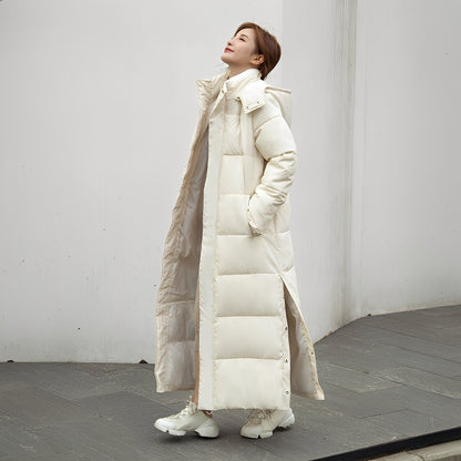 Maylis - Długi ciepły zimowy płaszcz pikowany dla kobiet