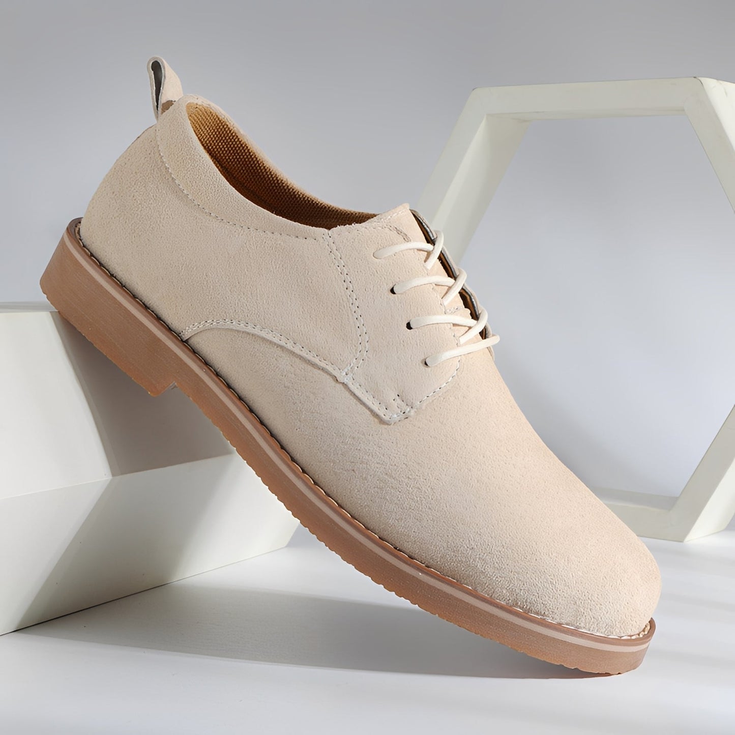 Austin - Luźne formalne męskie buty zamszowe