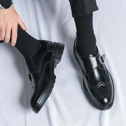 Jasper - Męskie eleganckie buty skórzane z klamrą