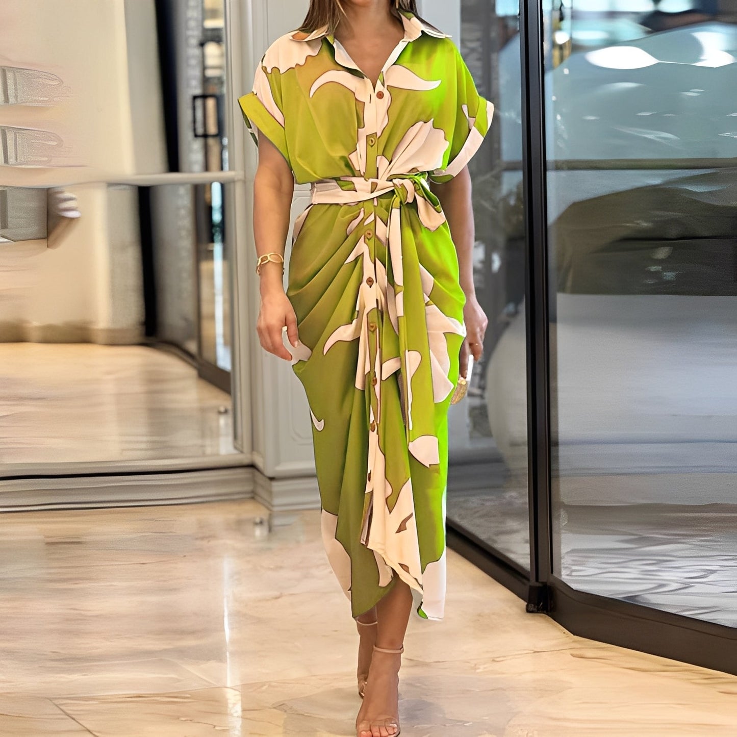 Charlène - Sukienka z guzikami elegancka dla kobiet