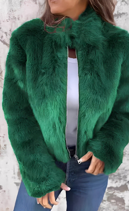 Amanda - Modny damski płaszcz z pluszu