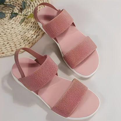 Jessika - Kobiece luźne sandały z płaską podeszwą z Flyknit