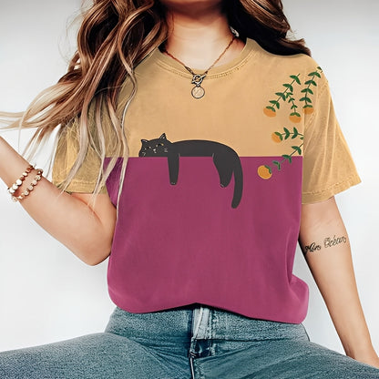 Alvina - Swobodny T-Shirt z wzorem dla kobiet