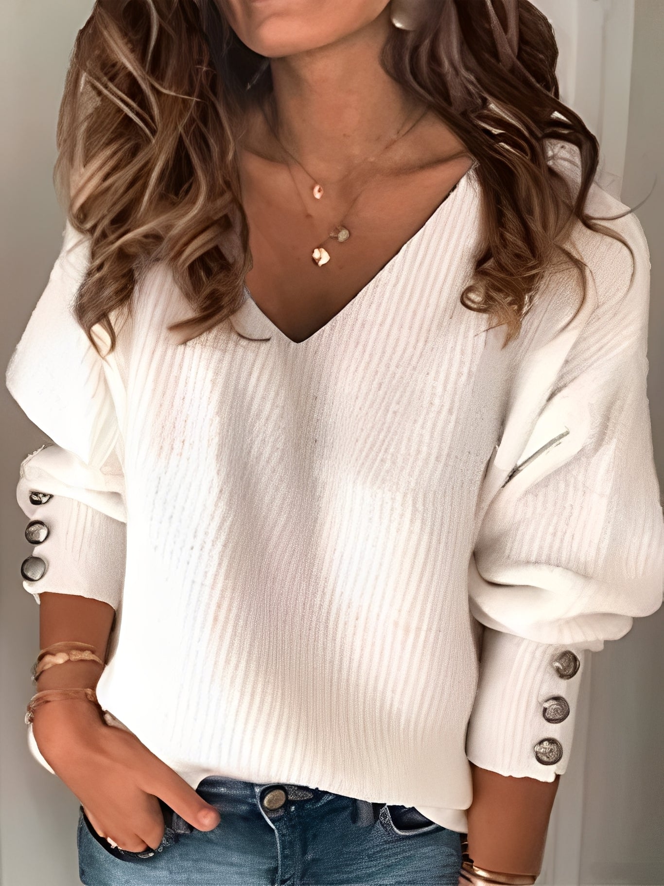 Adaline - Damski sweter z długim rękawem