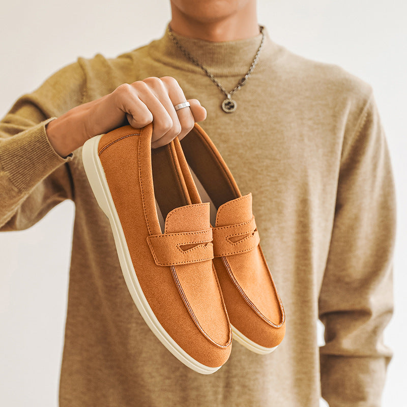 Jonathan - Eleganckie, luźne mokasyny zamszowe dla mężczyzn