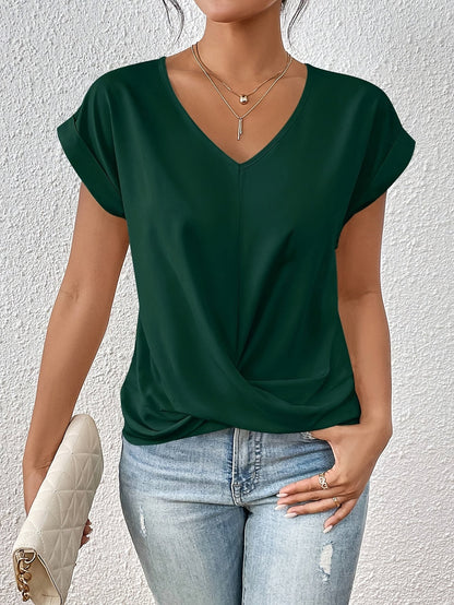 Gunnhild - Kobieta T-Shirt z Dekoltem Serce