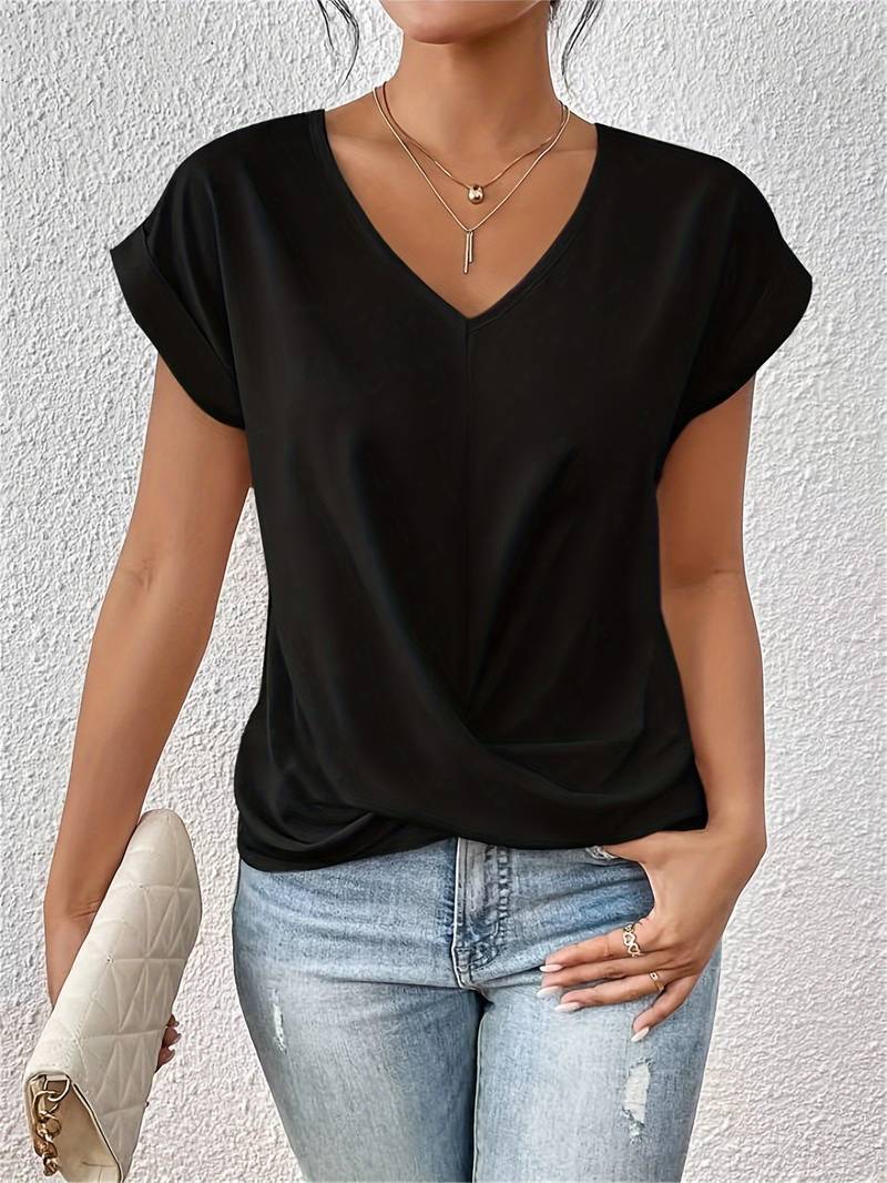 Zinnia – T-shirt Codzienny z Krótkim Rękawem