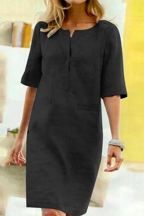 Alessandra - Sukienka z Bawełny i Lnu o Lekkiej Wygodzie